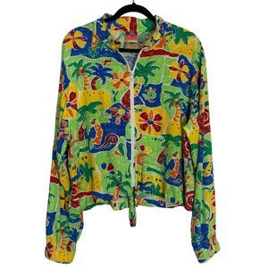 Vintage 90s Too Hot Sunwear Jacket Tropical